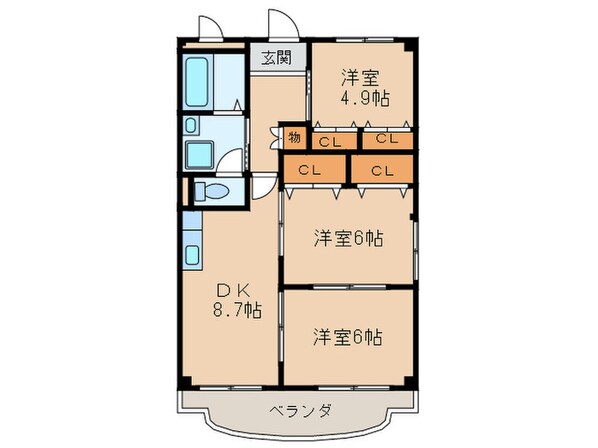 サンパレス緑ケ丘Ｂの物件間取画像